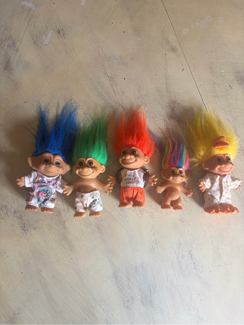 Lot of 5 Assorted Vintage 90s Russ Troll Dolls